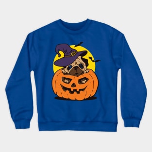 Pugkin Pug Dog Pumpkin Halloween Crewneck Sweatshirt